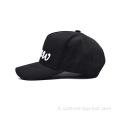 Cappello da baseball nero da ricamo 3d personalizzato